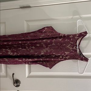 Nude/Maroon Laced Express dress